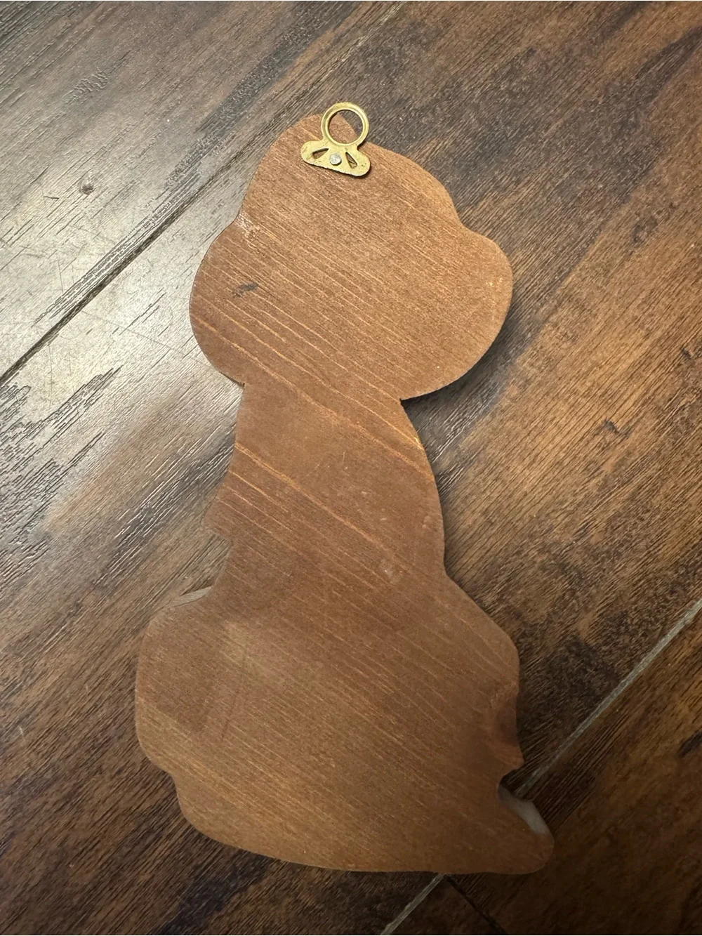 Handpainted Girl in Hat Wood Wall Art - Cream & Teal